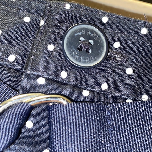NWT Chaps Navy & White Polka Dot Skirt With Belt - Picture 3 of 10